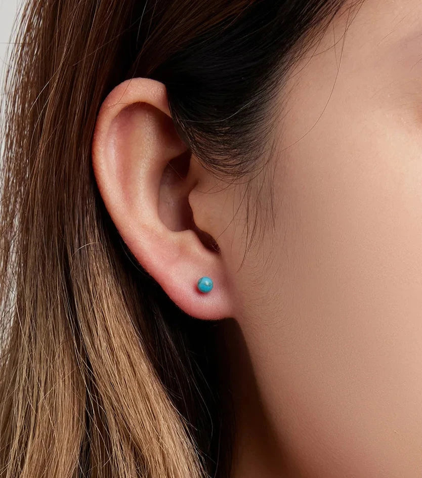 Simple Turquoise Stud Earrings