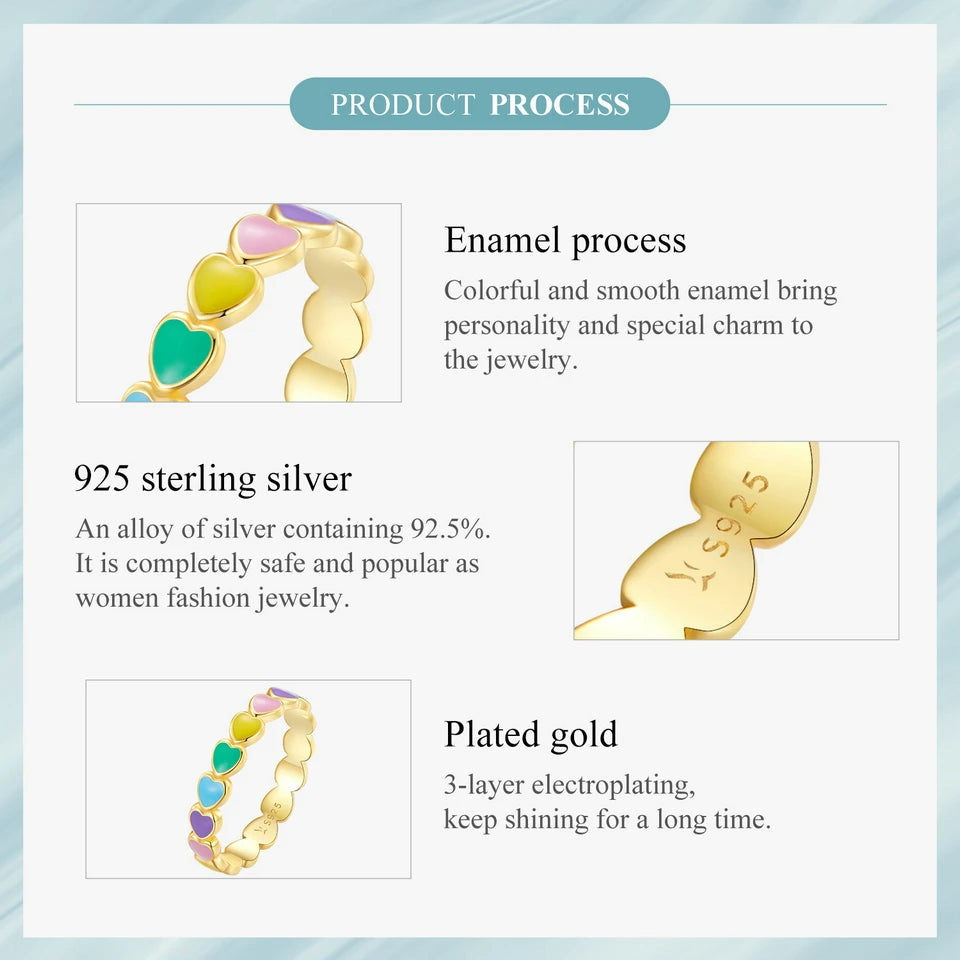 Rainbow Hearts Ring