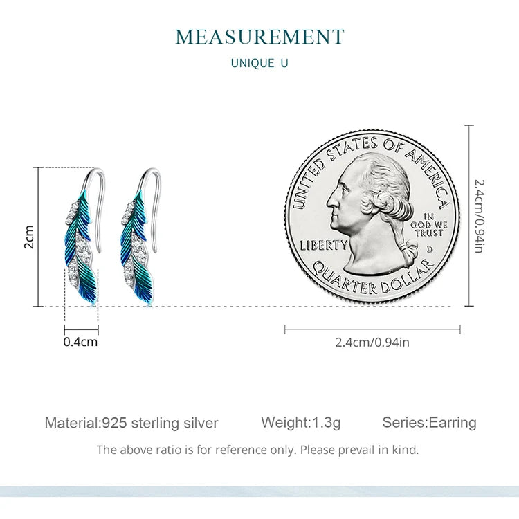 Blue Feathers Earrings