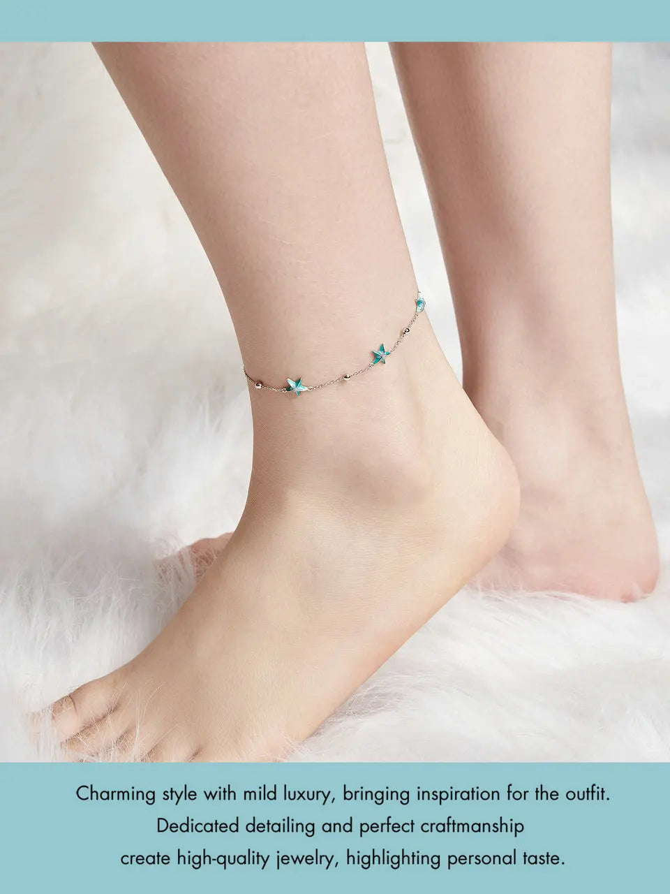 Blue-Green Starfish Anklet