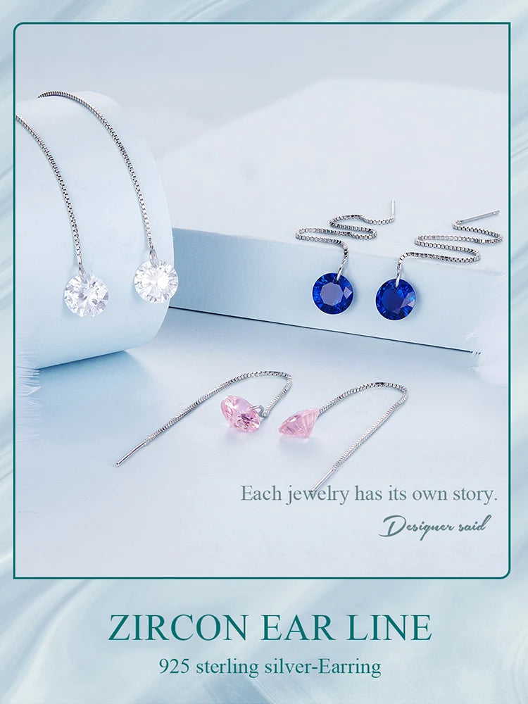 Zircon Ear Line Earrings