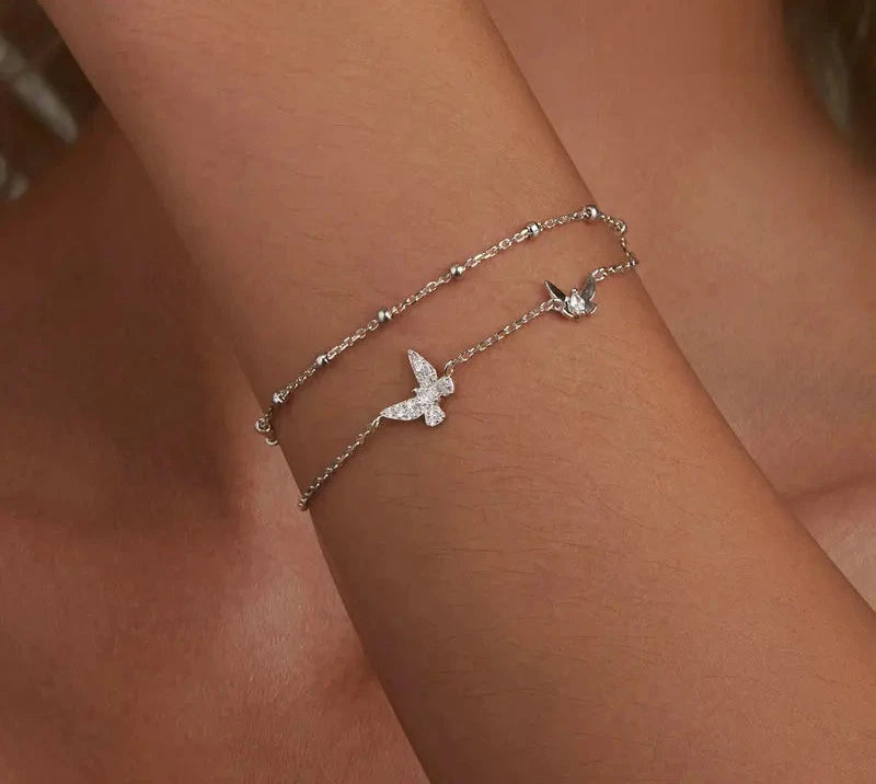 Double-Layer Butterfly Bracelet