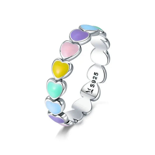 Rainbow Hearts Ring