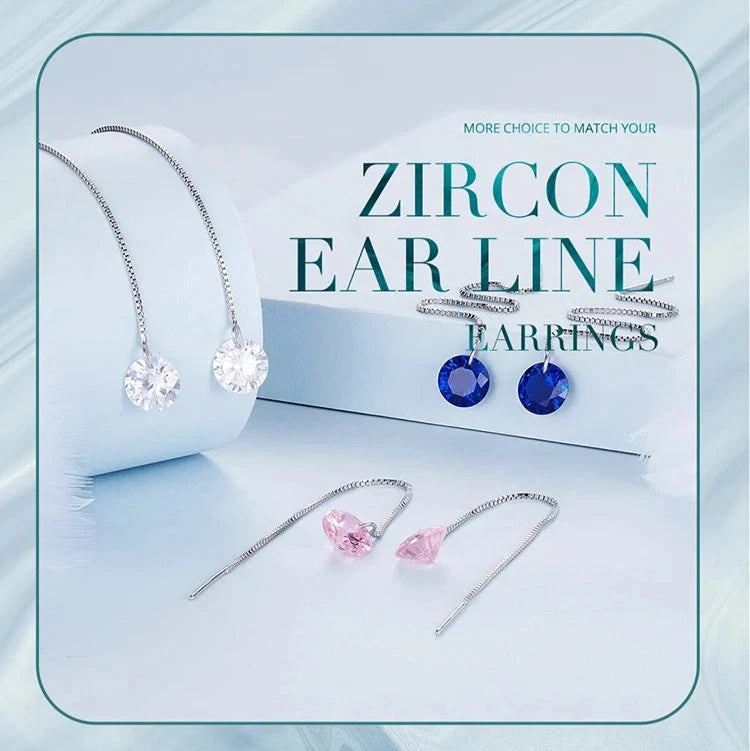 Zircon Ear Line Earrings