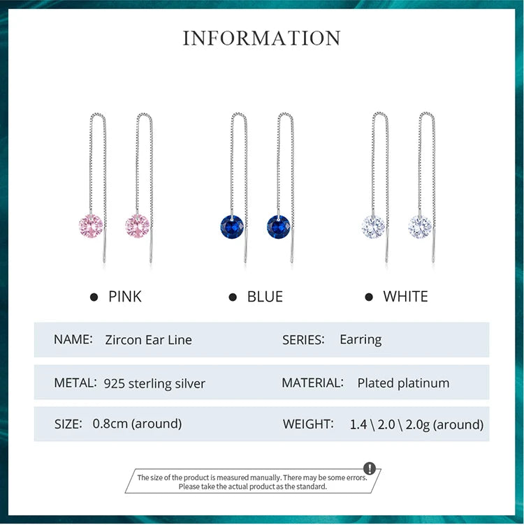 Zircon Ear Line Earrings